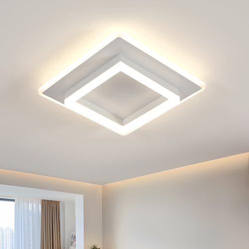 DELIPOP LED Deckenleuchte, 30W 3375LM Moderne Deckenlampe Led Quadratisch, Acryl Deckenbeleuchtung Weiß für Schlafzimmer Wohnzimmer Küche Flur, 4500K Neutralweiß von DELIPOP
