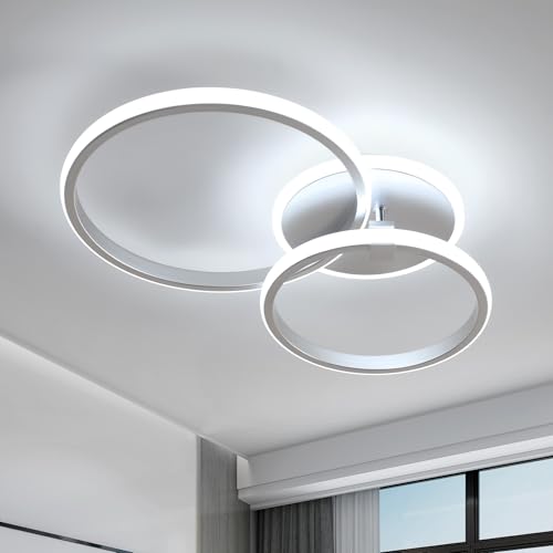 DELIPOP LED Deckenleuchte, 42W 4725LM Moderne Runde Design Deckenlampe 6500K Kaltweiß, LED Lampe Silber aus Aluminium für Schlafzimmer, Wohnzimmer, Esszimmer, Büro DELIPOP LED Deckenleuchte, 42W 4725LM Moderne Runde Design Deckenlampe 6500K Kaltweiß, LED Lampe Silber aus Aluminium für Schlafzimmer, Wohnzimmer, Esszimmer, Büro von DELIPOP