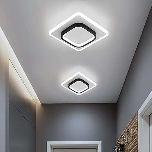 DELIPOP Moderne LED Deckenleuchte, 22W Square Design Deckenlampe, Deckenleuchte aus Acryl für Wohnzimmer Balkon Schlafzimmer Korridor, Durchmesser 24cm, Kaltweiß 6500K von DELIPOP