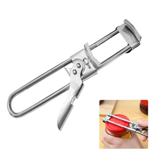 Deckelöffner, Edelstahl Glasöffner Einstellbare Glasöffner Manueller Marmeladenglasflaschen, multifunktionaler Dosenöffner für Senioren Arthritis Sicherheits Dosenöffner Küchenhelfer, Silber Deckelöffner, Edelstahl Glasöffner Einstellbare Glasöffner Manueller Marmeladenglasflaschen, multifunktionaler Dosenöffner für Senioren Arthritis Sicherheits Dosenöffner Küchenhelfer, Silber von DELITLS