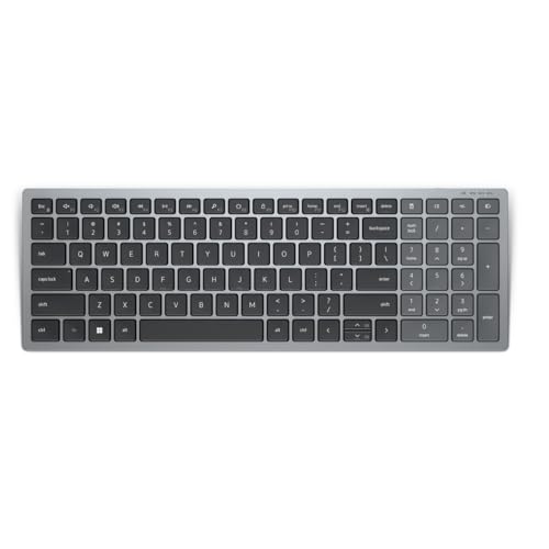 Dell KB740 - Tastatur - kompakt, mehrere Geräte - kabellos - 2.4 GHz, Bluetooth 5.0 - AZERTY - Französisch - Titan Gray - mit 3 Jahre Erweiterter Austausch-Service am nächsten Arbeitstag von Dell