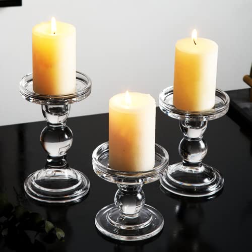 Kerzenständer mit Glas 3er Set,Hochzeit Party Weihnachten Tischdekoration Kerzenständer, Romantisches Abendessen Kerzenlicht kreative Shabby Chic Kerzenständer von DELLCCIU