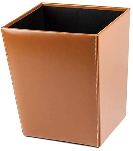 DELMON VARONE - Papierkorb aus Cambridge Top Grain Leder braun, Papiermülleimer für Büro, Schreibtisch und Zuhause, Retro Mülleimer ohne Deckel aus Premium Echtleder, Maße: 25 x 21 x 30 cm von DELMON VARONE - FINE LEATHERGOODS MADE IN GERMANY