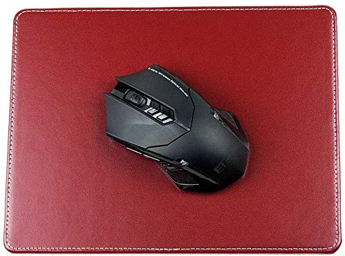 DELMON VARONE - Personalisierbares Mauspad aus Cambridge Top Grain Leder rot, Echtleder Mousepad mit Rutschfester Rückseite aus Vlies, Elegante Computer Maus Unterlage für Büro und Gaming von DELMON VARONE - FINE LEATHERGOODS MADE IN GERMANY