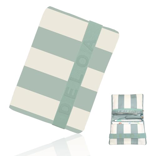 DELOA ® Windeltasche für unterwegs mit viel Platz - Kleine Wickeltasche, Baby Windelorganizer (Mint gestreift) von DELOA