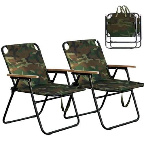DELONGKE Campingstuhl Klappbar, Camping Sessel, Anglerstuhl, Strandstuhl, Camping-Stühle, Gartenstuhl Klappbar, für Angeln Picknick, Tragfähigkeit 200kg. (Blumengrün) von DELONGKE