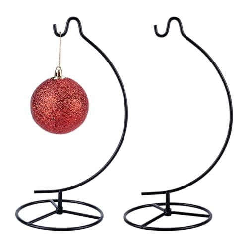 DELORIGIN 2 Set luftpflanzen halter kugelständer Weihnachtsschmuck Ausstellungsstandhalter Globus Schwarz Eisendrahtständer Hängehakenhalter Rack Für Laternen Hängende Luftpflanze Hexenball DIY von DELORIGIN
