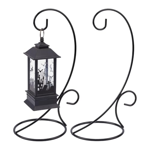 DELORIGIN 2 Stück luftpflanze display-ständer Ornamentständer Weihnachtskugelhalter Glaskugel Schwarz Eisendrahtständer Hängehakengestell Für weihnachtskugel halter Laternen Terrarium Dekor DIY von DELORIGIN