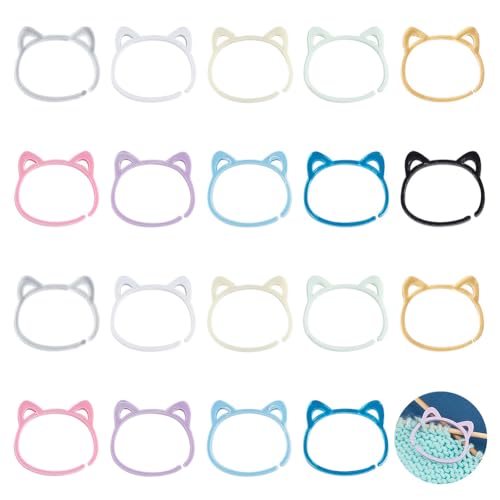 DELORIGIN 20 Stück Maschenmarkierer Zum Häkeln Und Stricken, Maschenmarkierer stricken Häkelmaschenmarkierer In Katzenform 10 Farbe Häkelringe Aus Acryl Stricken Zubehör Zum Weben Und Nähen DELORIGIN 20 Stück Maschenmarkierer Zum Häkeln Und Stricken, Maschenmarkierer stricken Häkelmaschenmarkierer In Katzenform 10 Farbe Häkelringe Aus Acryl Stricken Zubehör Zum Weben Und Nähen von DELORIGIN