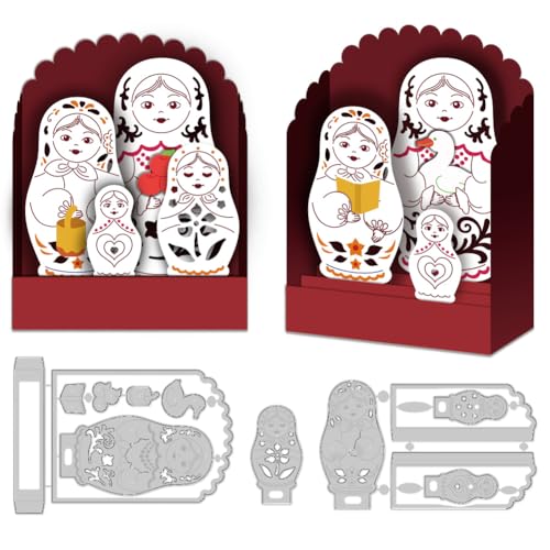 DELORIGIN 3D Matroschka Schachtel Stanzformen Zur Kartengestaltung Display Fenster Box Carbon Stahl Stanzformen Schablonen Scrapbooking Prägevorlage Für DIY Geschenk Box von DELORIGIN