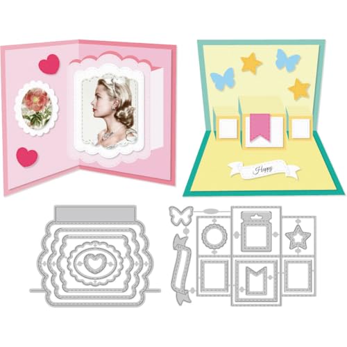 DELORIGIN 3D Stanzformen Für Grußkarten Zum Kartenbasteln. Pop Up Kartenrahmen Aus Karbonstahl Stanzschablonen Scrapbooking Prägevorlage Für DIY Papierbastelalbum DELORIGIN 3D Stanzformen Für Grußkarten Zum Kartenbasteln. Pop Up Kartenrahmen Aus Karbonstahl Stanzschablonen Scrapbooking Prägevorlage Für DIY Papierbastelalbum von DELORIGIN