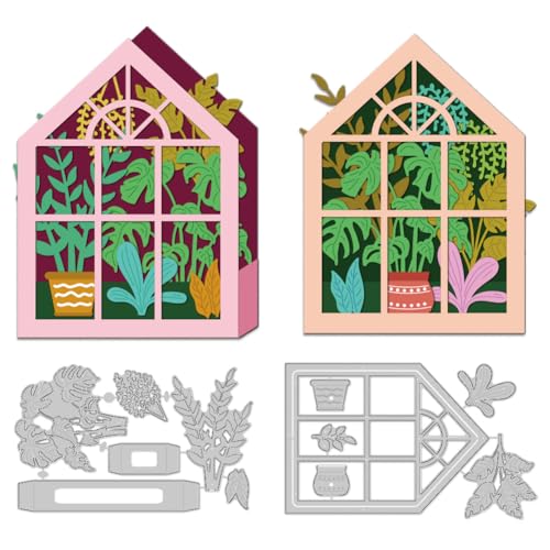DELORIGIN 3D Stanzschablone Für Gewächshauspflanzen Schachtel Kartenherstellung Schablone Scrapbooking Prägevorlage Für Grußkarten Alben Hochzeitseinladungen Dekoration von DELORIGIN