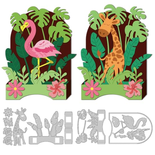 DELORIGIN 3D Stanzschablone Mit Flamingo Giraffe Box Kartenherstellung Schablone Scrapbooking Prägevorlage Für Grußkarten Bastelalbum Hochzeitseinladungsdekor DELORIGIN 3D Stanzschablone Mit Flamingo Giraffe Box Kartenherstellung Schablone Scrapbooking Prägevorlage Für Grußkarten Bastelalbum Hochzeitseinladungsdekor von DELORIGIN