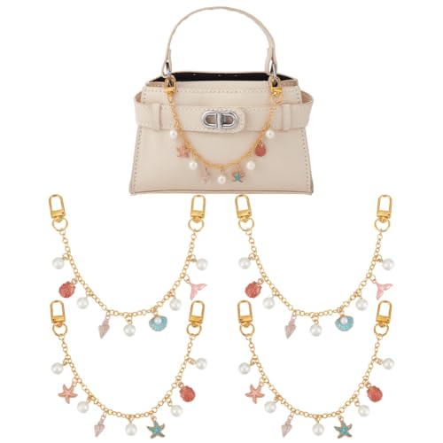 DELORIGIN 4 Stück Muschel Seestern Geldbörsen Charm Verlängerungskette Mit Ozean Motiv Ersatzketten Für Handtaschen Dekorative Taschen Riemenverlängerung Für Geldbörsen Brieftaschen von DELORIGIN