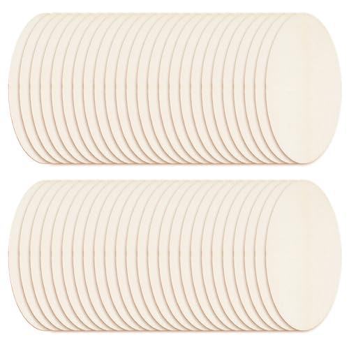 DELORIGIN 50 Stück ovale Holzscheiben aus Holz, 3 x 6,1 cm, unlackierte Buchenholzbretter zum Basteln, blanko Holzschilder für Künstler, Malerei, Türaufhänger, Schild, Hochzeit, Weihnachtsdekoration von DELORIGIN