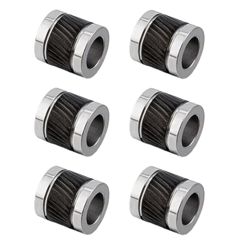 DELORIGIN 6 Stück Edelstahl Säulenperle Mit Köpermuster 6mm Edelstahl Europäische Perle Metall Abstandsperlen Perlen Mit Großem Loch Für Die Herstellung von Armbändern Und Schmuck (Schwarz) von DELORIGIN