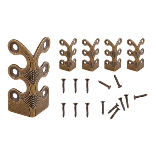 DELORIGIN 6 Stück Messing Eckschutz Vintage eckenschutz Metall Wand Dekorativer Eckenschutz Sockelecken Staubecken zierecken für möbel Holzmöbel Wände Holzkisten beschläge antik truhe(Bronze) von DELORIGIN