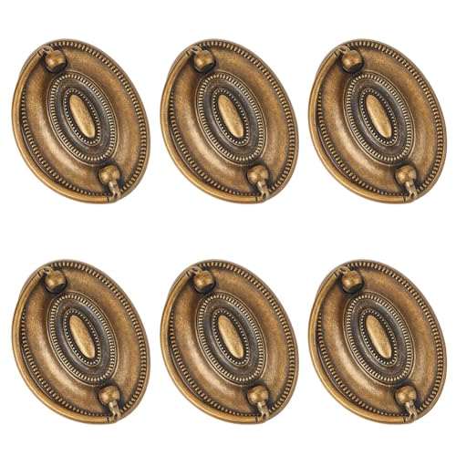 DELORIGIN 6 Stück Vintage Kommode Griffe Aus Messing Hängegriffe Hardware Möbel Schublade Zugring Dekorative Hardware Knäufe Mit Schrauben Für Schaukelgriffe Schrank Schrank Schrank von DELORIGIN