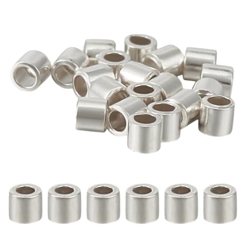 DELORIGIN 60 Stück 925 Crimpperlen Aus Sterlingsilber Schmuckherstellung Crimp Rundrohre Abstandshalter Lose Perlen Für DIY Halsketten Armbänder Ringe Ohrringe Zubehör DELORIGIN 60 Stück 925 Crimpperlen Aus Sterlingsilber Schmuckherstellung Crimp Rundrohre Abstandshalter Lose Perlen Für DIY Halsketten Armbänder Ringe Ohrringe Zubehör von DELORIGIN
