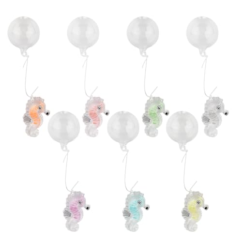 DELORIGIN 7 Farbe Deko Aquariu Leuchtendes Seepferdchen Schwimmende Aquarium Dekoration DIY Schwimmende Kugel Acryl Dekor Zubehör Quallen Ornament Für mini Aquarium zubehör von DELORIGIN