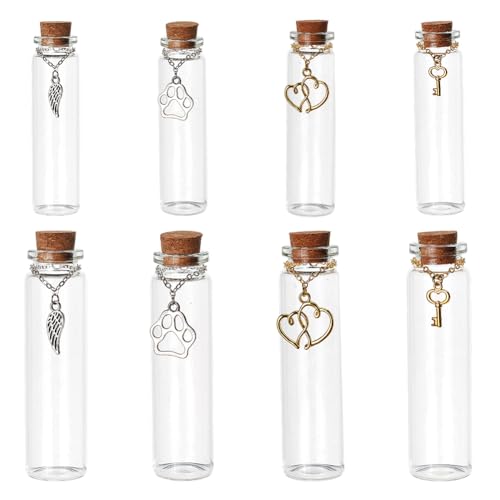 DELORIGIN 8 Stück Gedenkglas Für Tierhaare Glasröhre Wunschflasche Mit Herzanhängern Und Korken Katzen Andenken Gedenkurne Fläschchen Für Tierasche Und Haare DELORIGIN 8 Stück Gedenkglas Für Tierhaare Glasröhre Wunschflasche Mit Herzanhängern Und Korken Katzen Andenken Gedenkurne Fläschchen Für Tierasche Und Haare von DELORIGIN