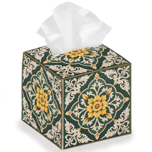 DELORIGIN Klassische Quadratische Faltbare Taschentuchbox Mit Retro Muster Wasserdichtes Leder Papierhandtuchetui Behälter Organizer Für Schlafzimmer Büro Auto 13 x 13 x 13cm DELORIGIN Klassische Quadratische Faltbare Taschentuchbox Mit Retro Muster Wasserdichtes Leder Papierhandtuchetui Behälter Organizer Für Schlafzimmer Büro Auto 13 x 13 x 13cm von DELORIGIN