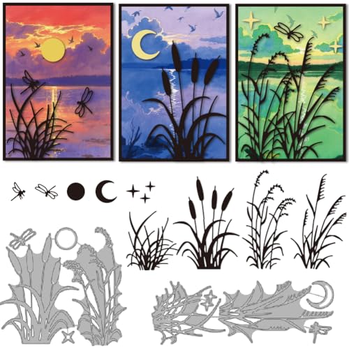 DELORIGIN Schilf Libellen Metall Stanzformen Gras Stanzungen Für Die Kartenherstellung Dekorative Prägeschablonen Stanzformen Vorlage Für DIY Scrapbooking Fotoalbum DELORIGIN Schilf Libellen Metall Stanzformen Gras Stanzungen Für Die Kartenherstellung Dekorative Prägeschablonen Stanzformen Vorlage Für DIY Scrapbooking Fotoalbum von DELORIGIN