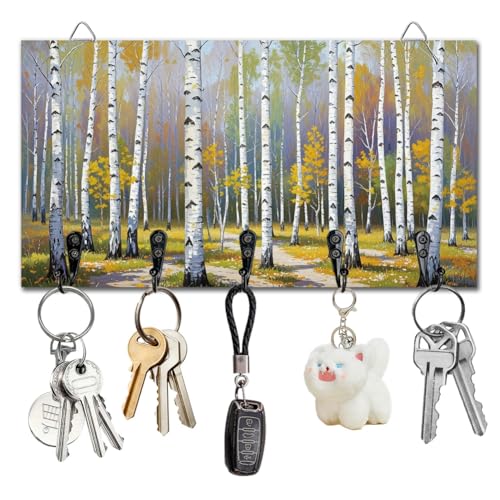 DELORIGIN Schlüsselhalter „Birkenwald“ Zur Wandmontage Aus Holz Schlüsselbrett Mit 5 Haken Schlüsselaufbewahrung Organizer Für Wanddekoration Tür Eingang Küche Neues Zuhause Geschenk DELORIGIN Schlüsselhalter „Birkenwald“ Zur Wandmontage Aus Holz Schlüsselbrett Mit 5 Haken Schlüsselaufbewahrung Organizer Für Wanddekoration Tür Eingang Küche Neues Zuhause Geschenk von DELORIGIN