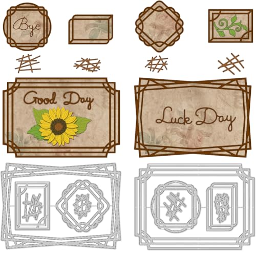 DELORIGIN Stanzformen Mit Hintergrundrahmen Geometrische Formen Grußkartenherstellung Gestanzte Segenskarten Scrapbooking Prägevorlage Für Hochzeitskarten Dekor von DELORIGIN