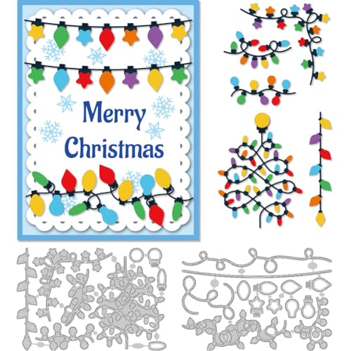 DELORIGIN Stanzformen Mit Weihnachtslichtern Für Die Kartenherstellung Stanzschablonen Aus Karbonstahl Scrapbooking Prägevorlage Für Weihnachtsgrußkarten Einladungen Geschenkdekor DELORIGIN Stanzformen Mit Weihnachtslichtern Für Die Kartenherstellung Stanzschablonen Aus Karbonstahl Scrapbooking Prägevorlage Für Weihnachtsgrußkarten Einladungen Geschenkdekor von DELORIGIN