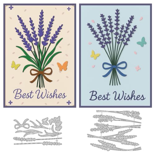 DELORIGIN Stanzschablone aus Karbonstahl, Motiv: Lavendel, für Karten, Scrapbooking, Prägeschablone für Weihnachten, Grußkarten, Bastelalbum, Einladungsdekoration DELORIGIN Stanzschablone aus Karbonstahl, Motiv: Lavendel, für Karten, Scrapbooking, Prägeschablone für Weihnachten, Grußkarten, Bastelalbum, Einladungsdekoration von DELORIGIN