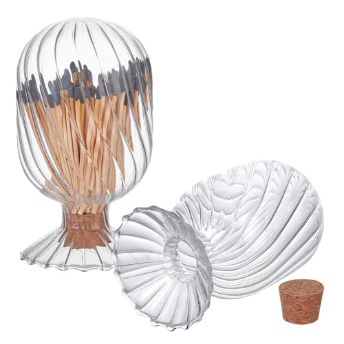 DELORIGIN Streichholzhalter Aus Glas Helix Streichholz Glocke 13cm Transparent Dekorativer Streichholzhalter Streichholzbehälter Für Wohnzimmer Küche (Streichhölzer Nicht Im Lieferumfang Enthalten) DELORIGIN Streichholzhalter Aus Glas Helix Streichholz Glocke 13cm Transparent Dekorativer Streichholzhalter Streichholzbehälter Für Wohnzimmer Küche (Streichhölzer Nicht Im Lieferumfang Enthalten) von DELORIGIN