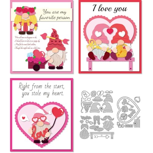 DELORIGIN Valentinstags Zwerge Stanzteile Stanzformen Aus Karbonstahl Rahmenschablonen Scrapbooking Für Die Herstellung von Valentinstagskarten Partys Fotoalben von DELORIGIN