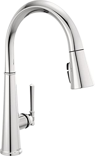 Delta Faucet Emmeline Einhand-Küchenarmatur mit herausziehbarer Brause, ShieldSpray-Technologie und magnetischem Docking Spraykopf, Lumicoat Chrome 9182-PR-DST von DELTA FAUCET