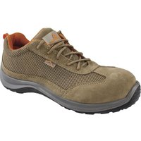 Schuhe aus geteiltem Wildleder und Polyester-MESH, PU-Sohle mit doppelter Dichte, Zehenkappe und Innensohle aus Verbundmaterial, Beige 43 von DELTA PLUS