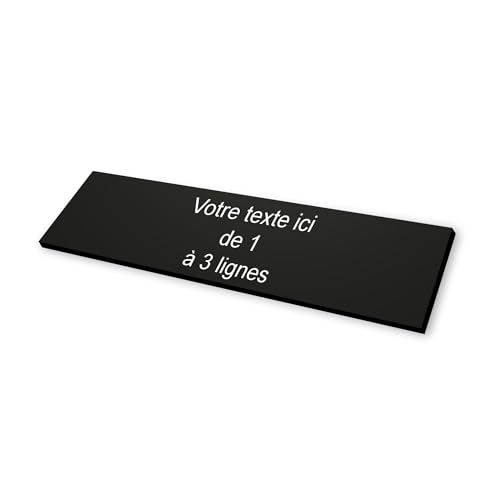 Namensschild mit Gravur, selbstklebend, 10 x 2,5 cm, Standard personalisierbar – 1 bis 3 Zeilen ohne Aufpreis, Schwarz Namensschild mit Gravur, selbstklebend, 10 x 2,5 cm, Standard personalisierbar – 1 bis 3 Zeilen ohne Aufpreis, Schwarz von DELTA-SIGNALETIQUE.COM