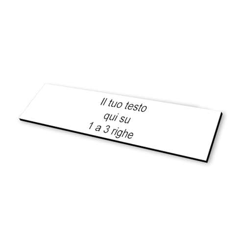 Personalisierbares Schild mit Gravur, selbstklebend, für CIN – Weiß, schwarze Schrift – Format 10 x 2,5 cm von DELTA-SIGNALETIQUE.COM