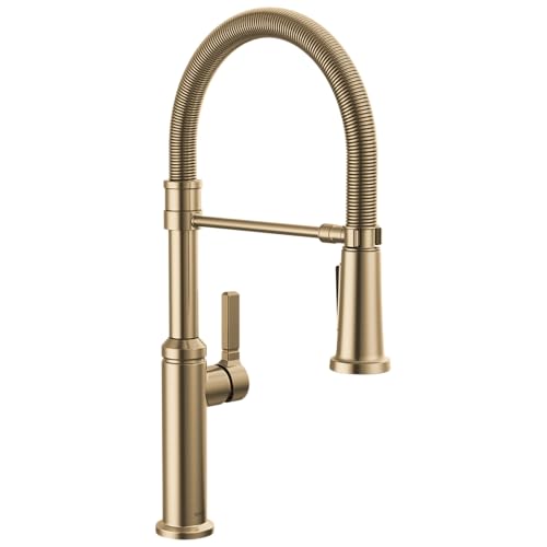 Delta Rhett Pro, kommerzieller Stil, Küchenarmatur mit herausziehbarem Sprüher, goldfarben, kommerzielle Küchenarmatur, Feder-Küchenarmatur, Delta Küchenspüle, Champagnerbronze, 18829-CZ-DST Delta Rhett Pro, kommerzieller Stil, Küchenarmatur mit herausziehbarem Sprüher, goldfarben, kommerzielle Küchenarmatur, Feder-Küchenarmatur, Delta Küchenspüle, Champagnerbronze, 18829-CZ-DST von DELTA