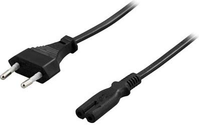 Deltaco DEL-109A - Stromkabel (2 m, Male connector / Female connector, CEE7/14, C7-Koppler, 250 V, Schwarz) von DELTACO