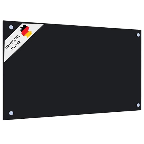 DELUKE® Küchenrückwand Glas - 70x40cm Schwarz | Wandverklediung Küche Wandschutz Spritzschutz Herdspritzschutz Glasplatte Rückwandküche Küchenwand Design von DELUKE