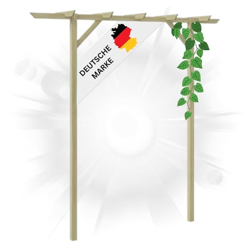 DELUKE® Pergola aus Holz LURV | 2x2m Kiefernholz | Rankhilfe Pergola Holz Bausatz freistehend Gartendeko Gartenbogen Gartenpergola von DELUKE