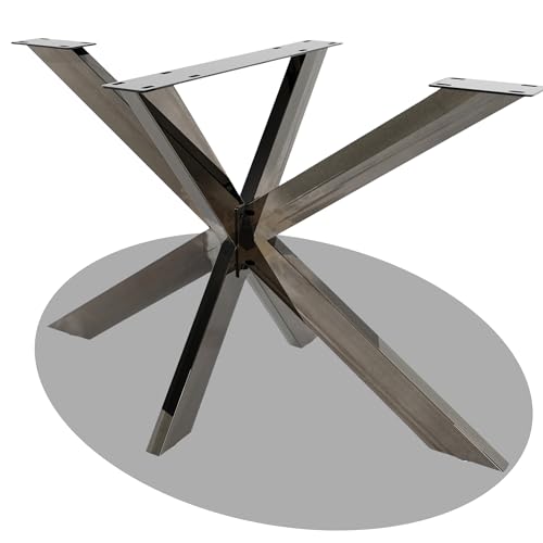 DELUKE® Tischgestell Metall KRYT Schwarz glänzend | inkl. Schrauben + Bodenschoner | Tischbein Tischkufe Tischgestell für Holztisch Esstisch Schreibtisch Sitzbank | 71x120x68cm von DELUKE
