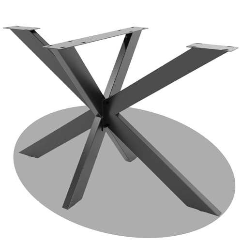 DELUKE® Tischgestell Metall KRYT Schwarz matt | inkl. Schrauben + Bodenschoner | Tischbein Tischkufe Tischgestell für Holztisch Esstisch Schreibtisch Sitzbank | 71x120x68cm von DELUKE