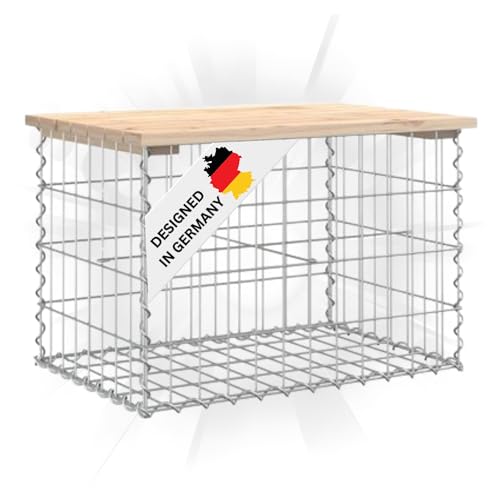 DELUKE Gartenbank Gabionen BIKS aus Stahl | 63x44x42cm Kiefernholz Natur | Gabionenbank Gartentisch aus Gabionen Steinkorb Gabionengitter Ziergabione Drahtkorb befüllbar DELUKE Gartenbank Gabionen BIKS aus Stahl | 63x44x42cm Kiefernholz Natur | Gabionenbank Gartentisch aus Gabionen Steinkorb Gabionengitter Ziergabione Drahtkorb befüllbar von DELUKE