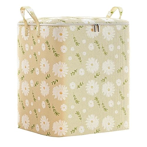 Aufbewahrungstasche Aufbewahrungsbox mit Deckel Groß Kleideraufbewahrung Vliesstoff Reißverschlusstasche Faltbare Aufbewahrung Boxen Kleiderboxen (Color : Beige, Size : 220L) von DELURA