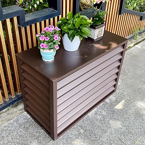 DELURA Abdeckung for Klimaanlage - Braun - Aluminium - Schutzgitter - Verkleidung - Einfache Montage - Größe - Außenmaße (LxBxH): 100 x 50 x 70 cm (Size : 100x50x70cm) von DELURA