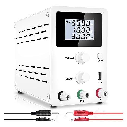 DELURA Gleichstromversorgung Einstellbare DC-Stromversorgung, LCD-Digital-Labortisch-Stromquelle, Stabilisiertes Netzteil, DIY-Spannungsregler Mehrfachschutz (Color : 60V 5A 300W) von DELURA