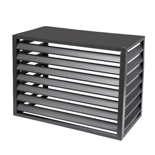 DELURA Wärmepumpe Pool, Klimaanlage Abdeckung - Anthrazit/Grau - Aluminium - Schutzgitter - Verkleidung - Einfache Montage (Size : 110x60x80(43.3x23.6x31.5in)) von DELURA