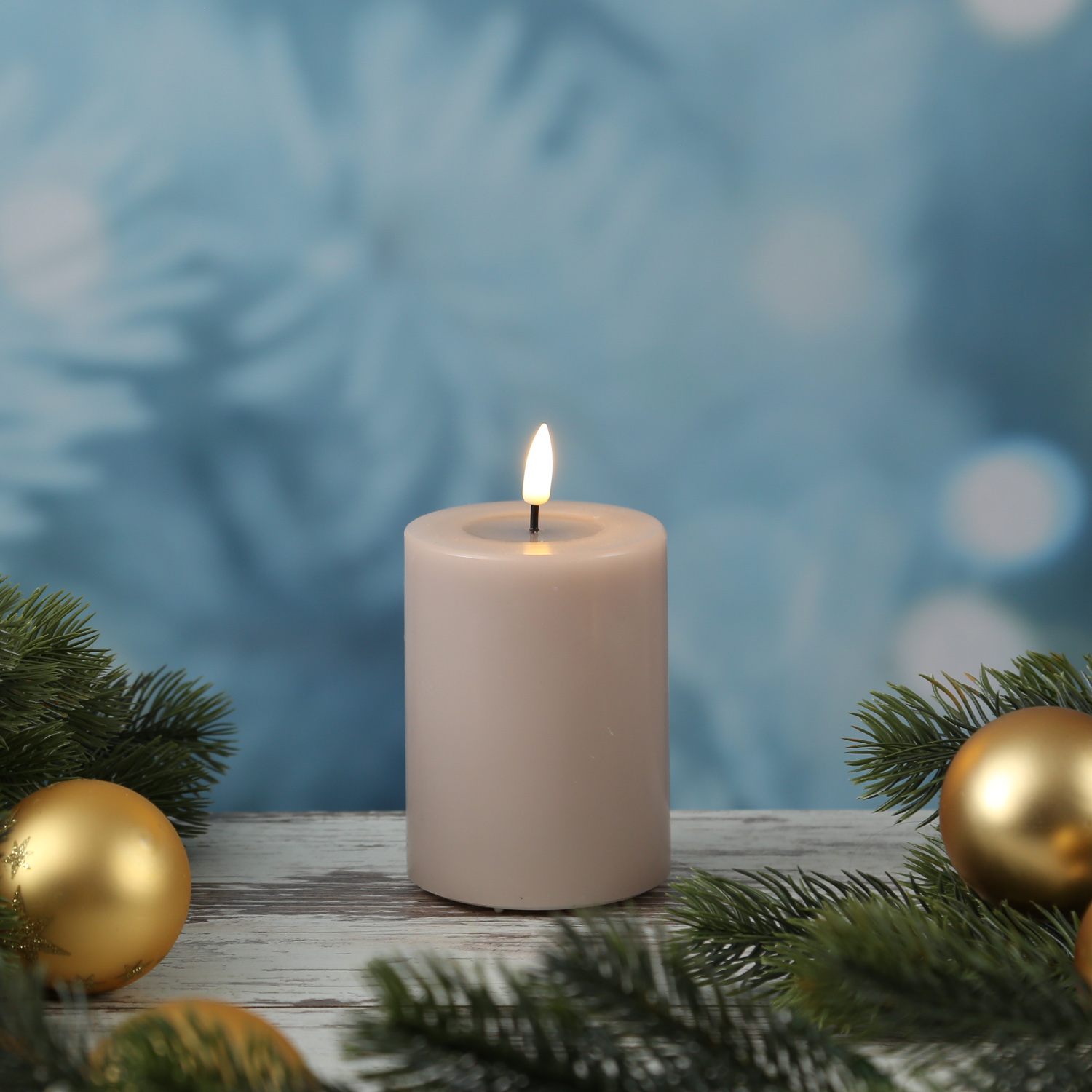 LED Stumpenkerze MIA - Echtwachs - realistische 3D Flamme - H: 10cm - D: 7,5cm - altrosa LED Stumpenkerze MIA - Echtwachs - realistische 3D Flamme - H: 10cm - D: 7,5cm - altrosa von DELUXE Homeart