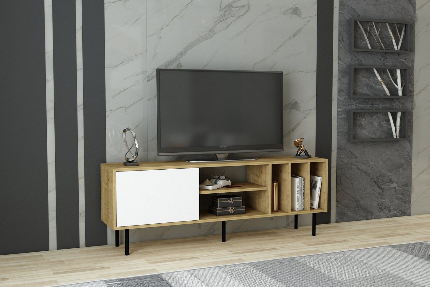 DEMA Home TV-Schrank Lowboard Hera, Breite 160 cm, Fernseher bis zu 32-70 Zoll von DEMA Home